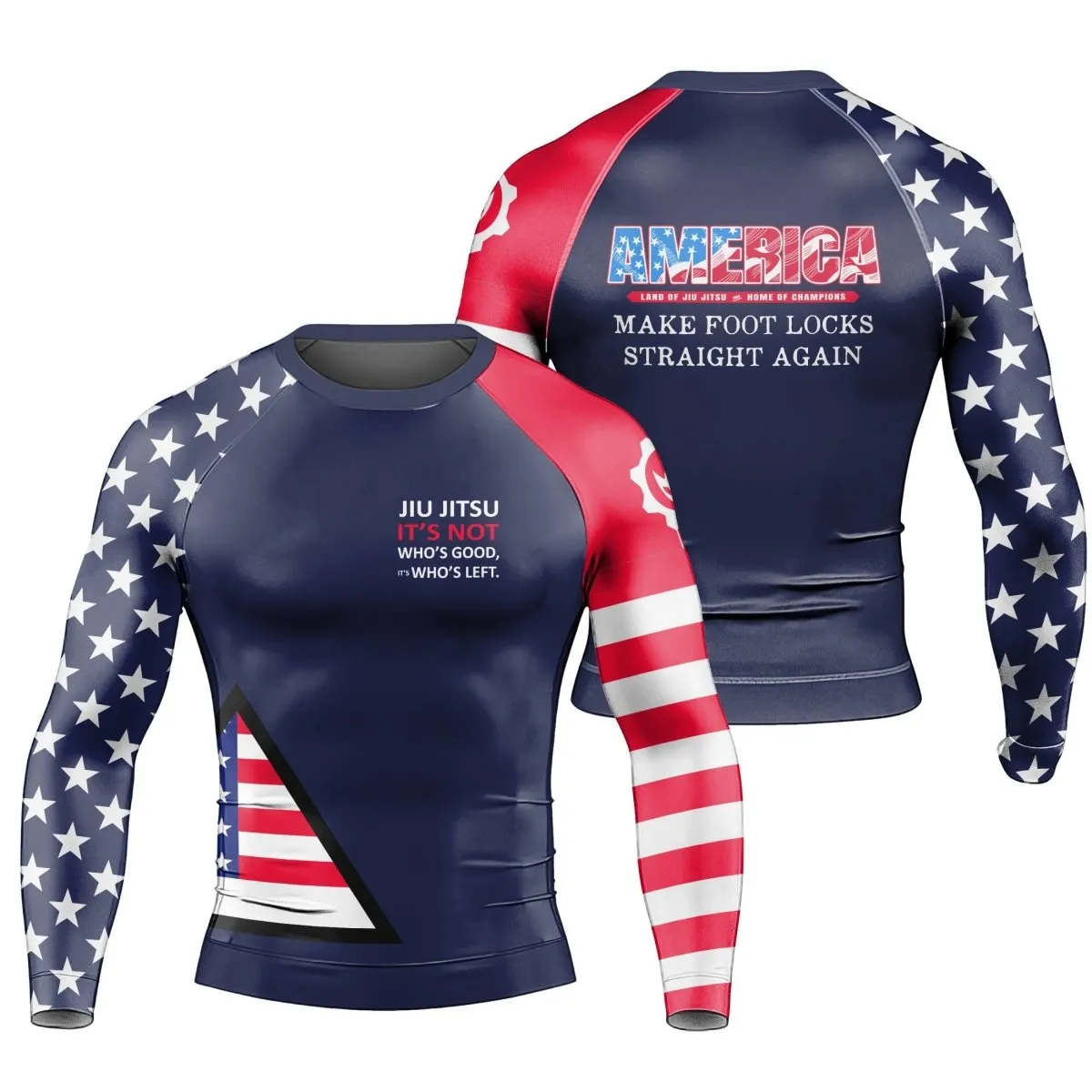 American Flag Blue Long Sleeve Rash Guard
