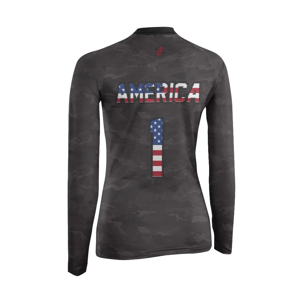 American Independence Day Women's Long Sleeve Rash Guard