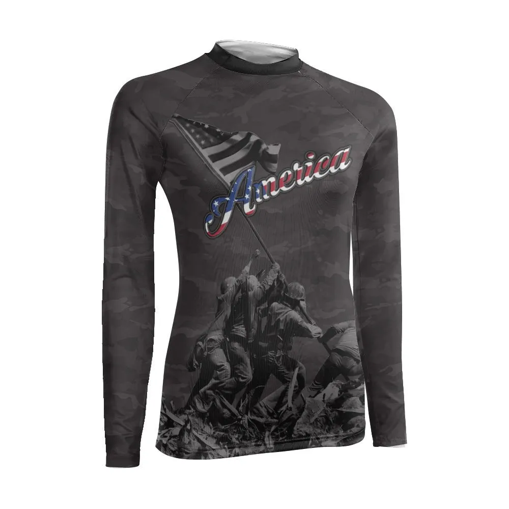 American Independence Day Women's Long Sleeve Rash Guard