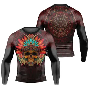 Aztec Eagle Warrior Men's Long Sleeve Rash Guard