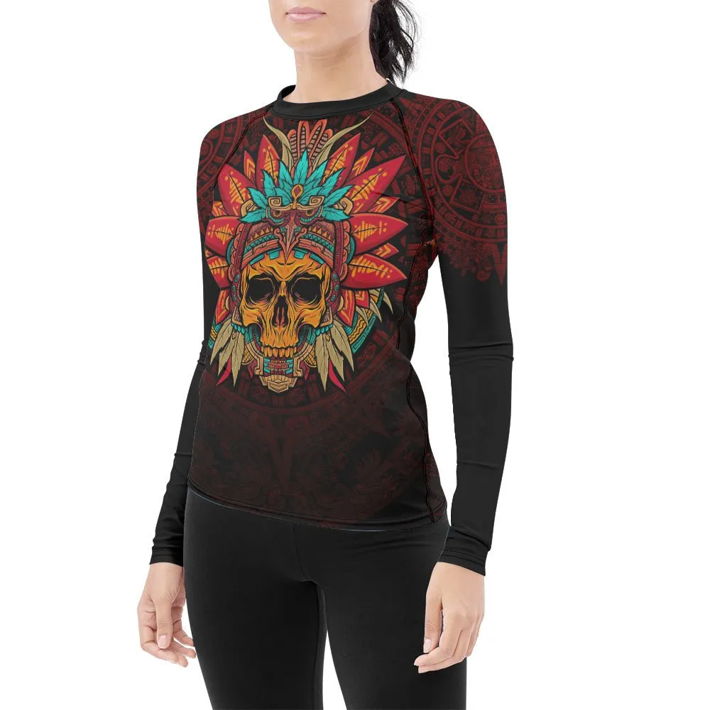 Aztec Eagle Warrior Women's Long Sleeve Rash Guard