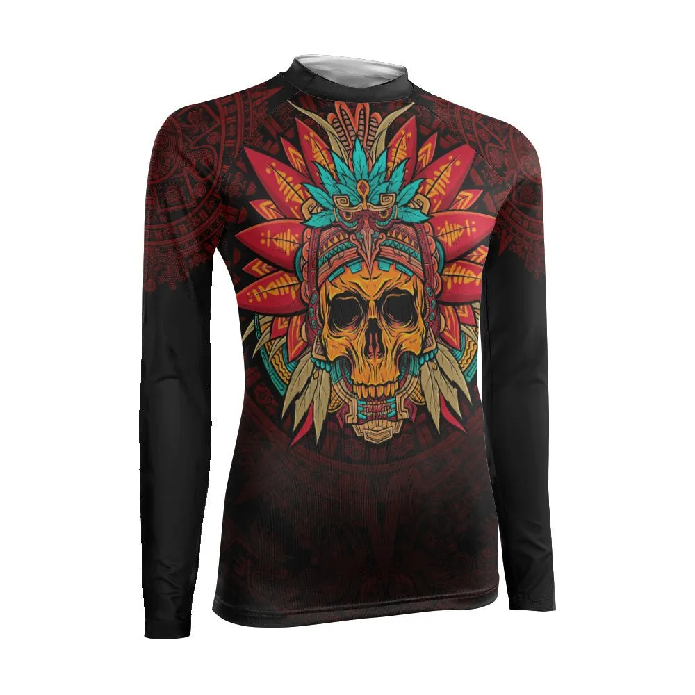 Aztec Eagle Warrior Women's Long Sleeve Rash Guard