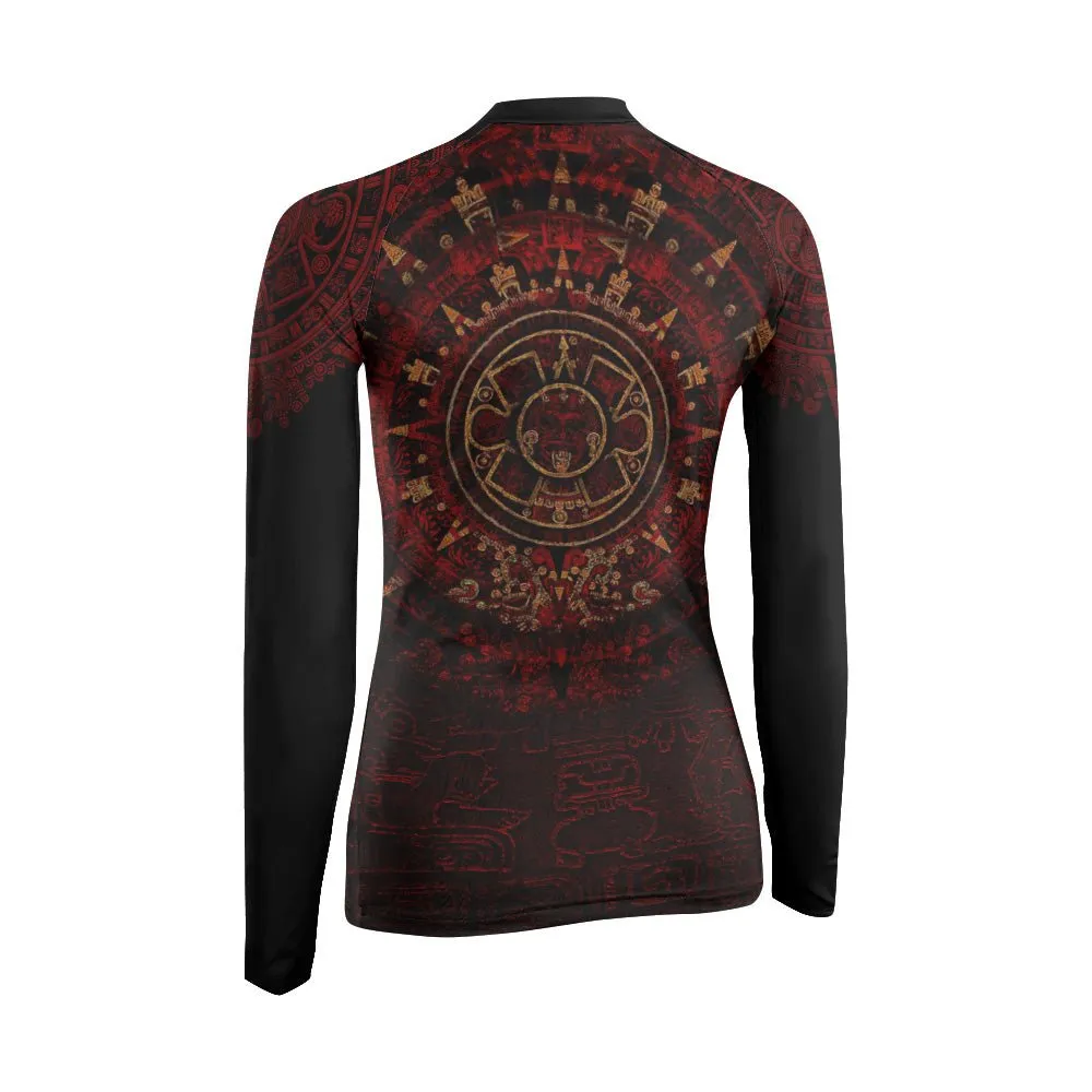 Aztec Eagle Warrior Women's Long Sleeve Rash Guard