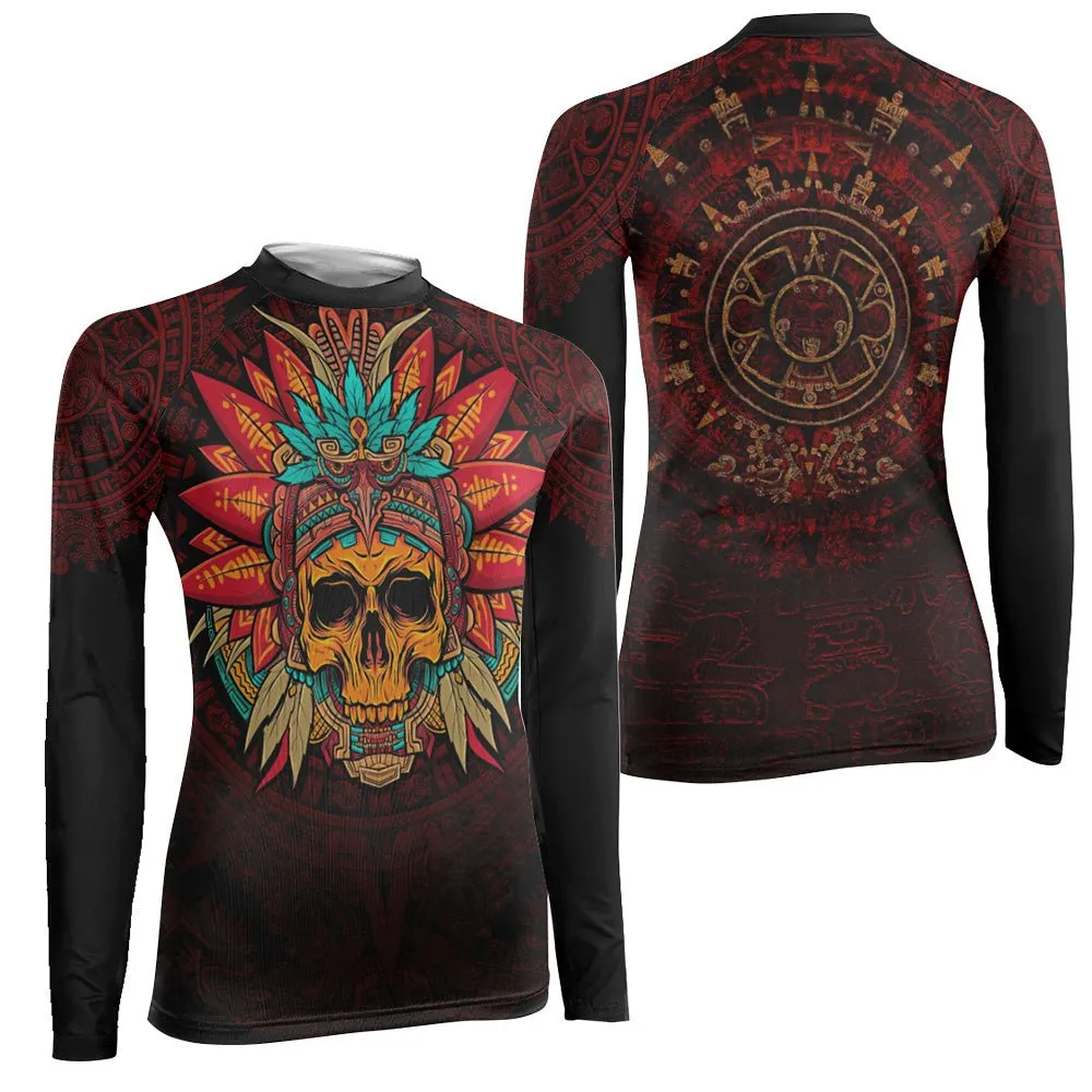 Aztec Eagle Warrior Women's Long Sleeve Rash Guard