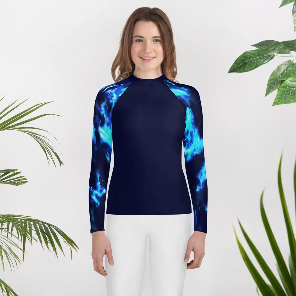 Blue Cenote Unisex UPF 38-40 Surf Rash Guard (Sizes 8-20)