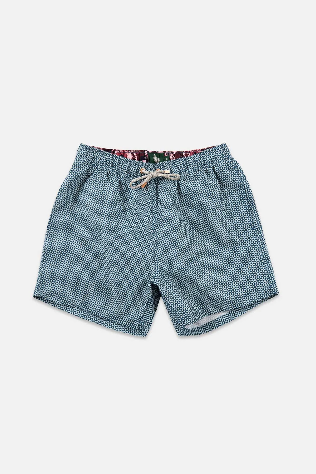 Blue Geo Classic Swim Trunks