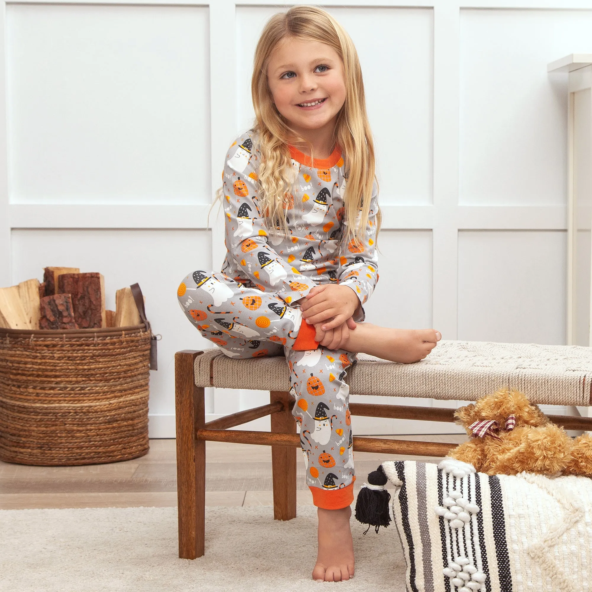 Boo Kid's Halloween Bamboo Pajama Set