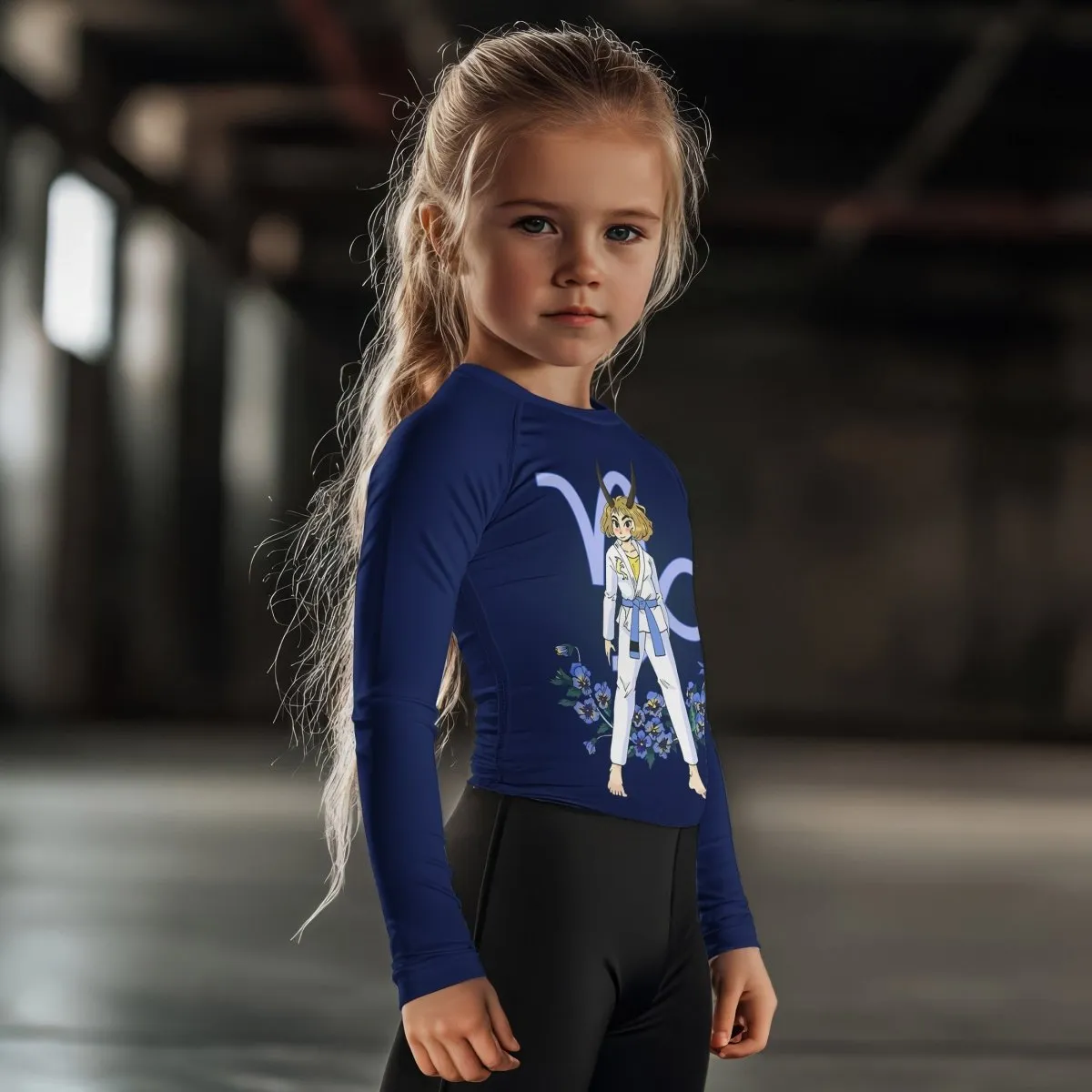 Capricorn Zodiac Mom Kids Rash Guard