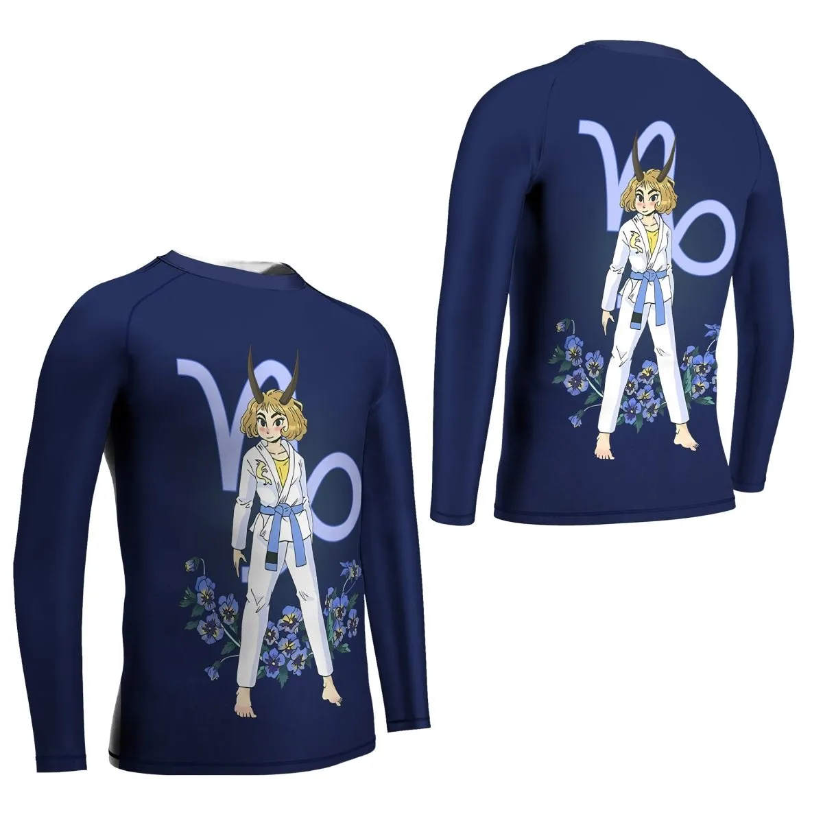 Capricorn Zodiac Mom Kids Rash Guard