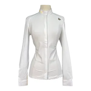 Cavalleria Toscana R-EVO L/S Competition Shirt w/Perforated Insert in White - Women's Medium