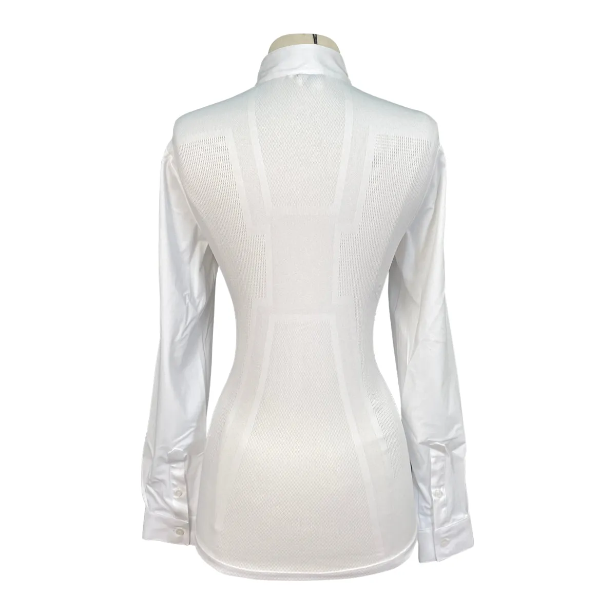 Cavalleria Toscana R-EVO L/S Competition Shirt w/Perforated Insert in White - Women's Medium