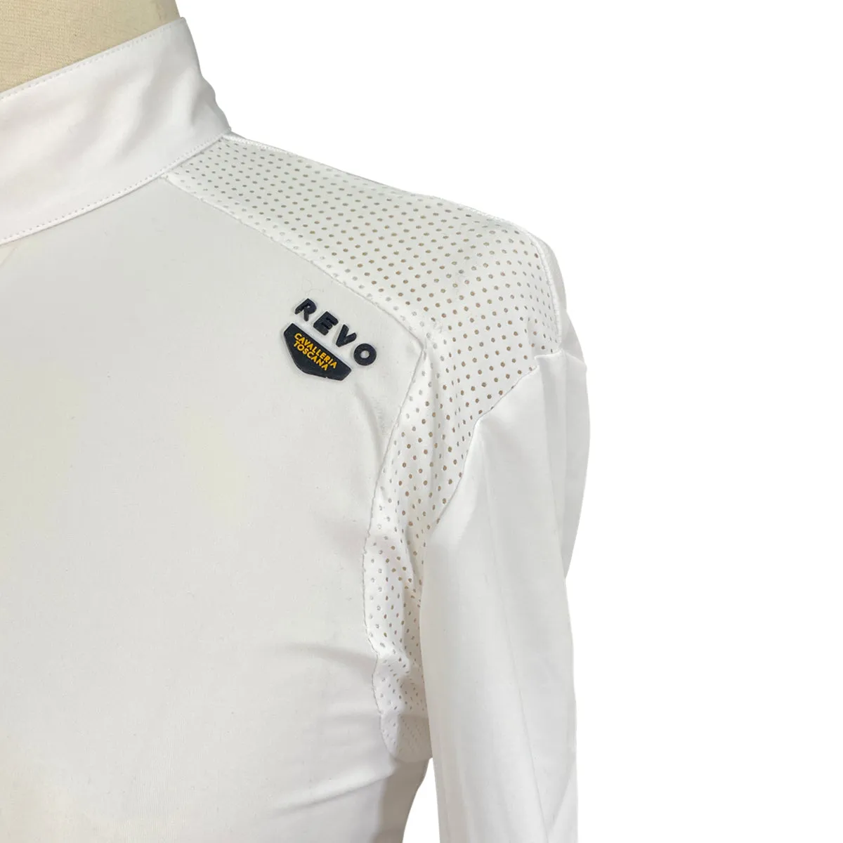 Cavalleria Toscana R-EVO L/S Competition Shirt w/Perforated Insert in White - Women's Small