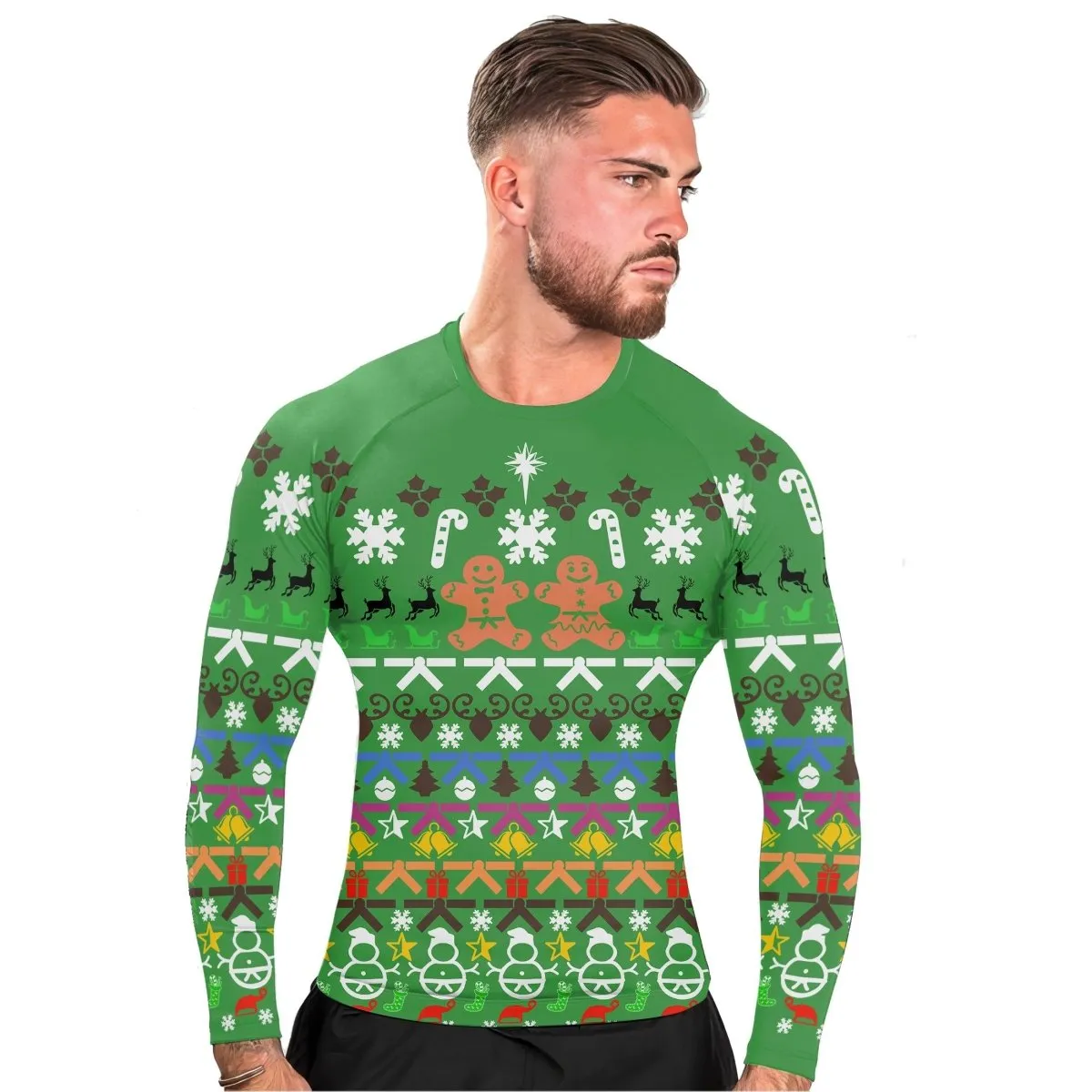 Christmas Gingerbread Long Sleeve Rash Guard