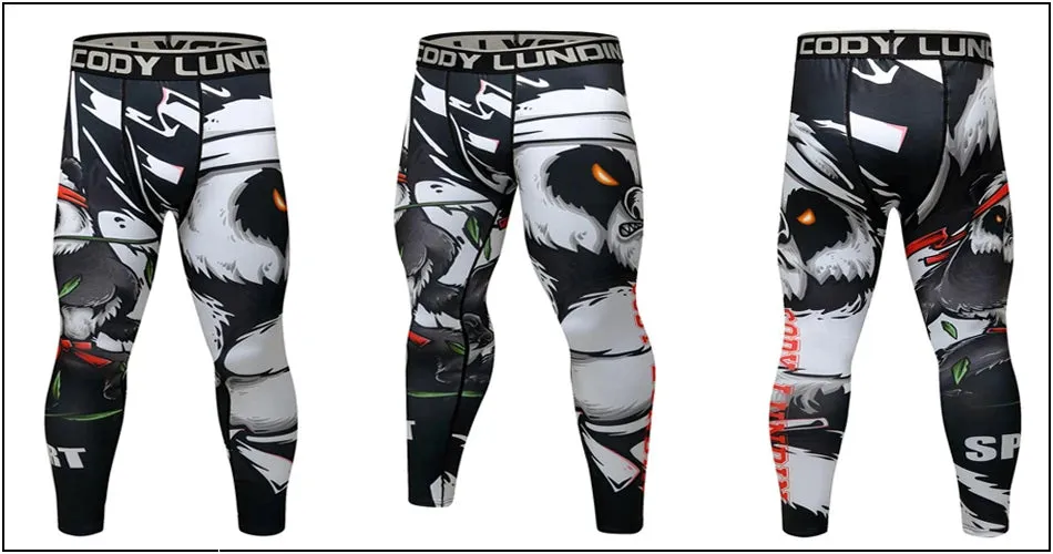 Cody Lundin - Evil Panda - BJJ compression tights /rash guard / Spats /Pants