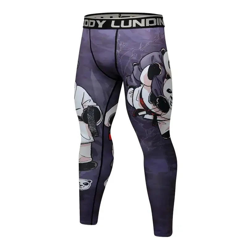 Cody Lundin - Judo Panda - BJJ compression tights /rash guard / Spats /Pants