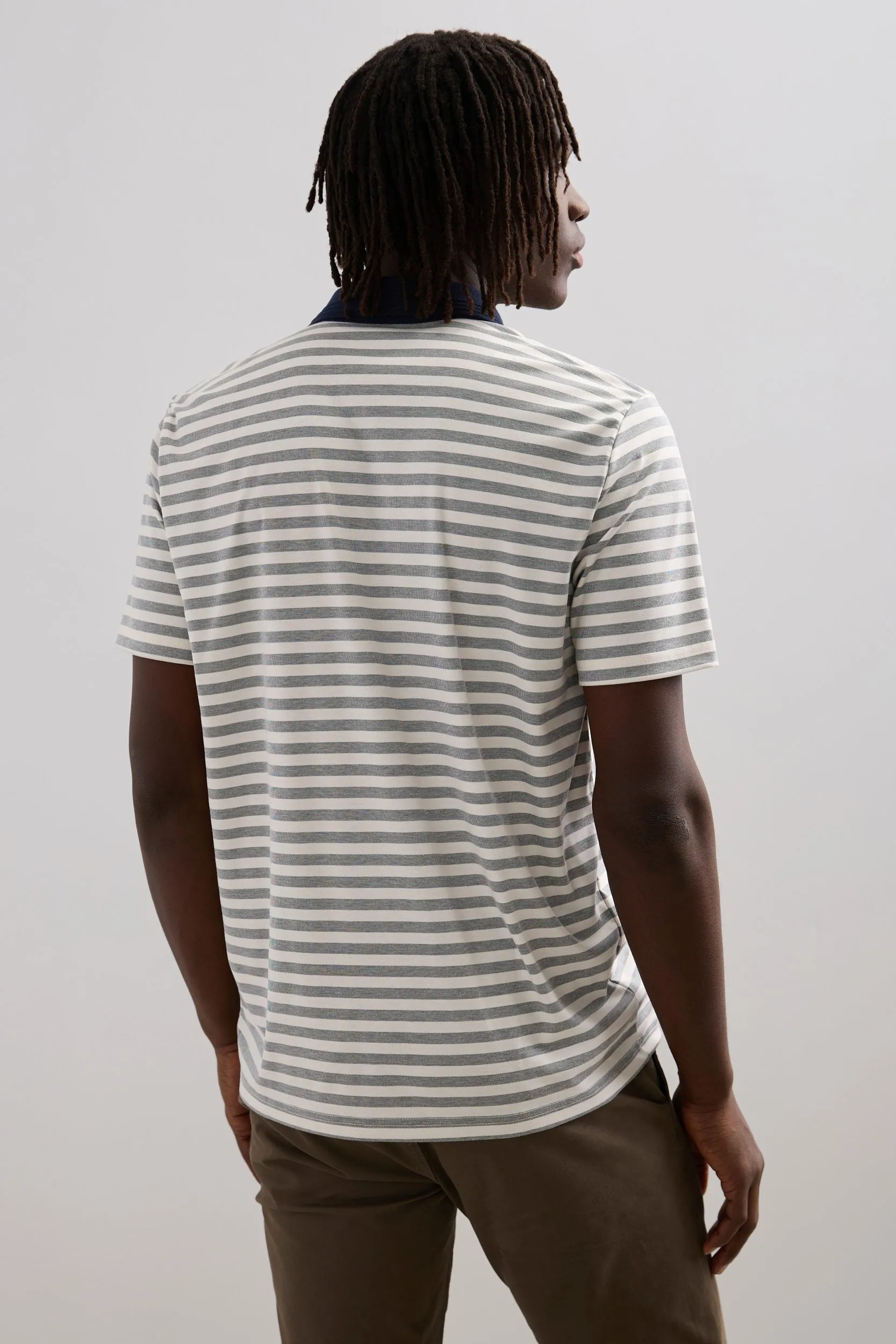 Contrasting Collar Polo