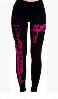 Elastic Flower Print Casual Straight Slim 9/10 Pants