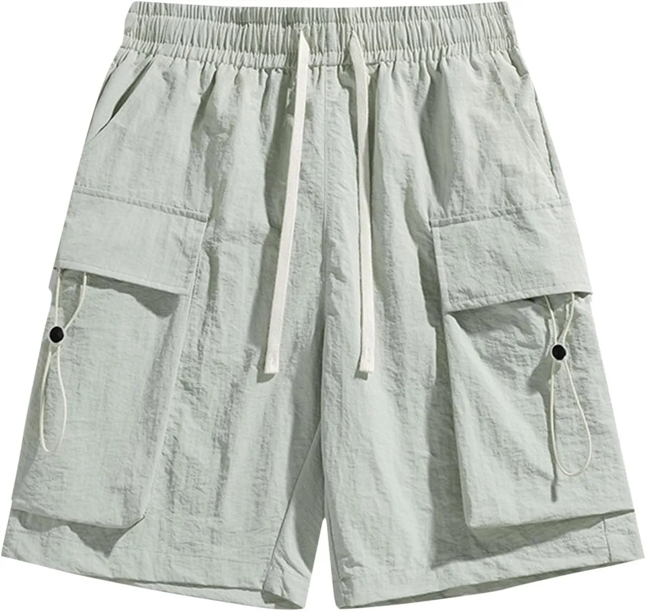 Mens Shorts Cargo Classic-Fit Slim-Fit 5" Cargo Short Summer Beach Shorts New Lightweight Elastic Waist Shorts