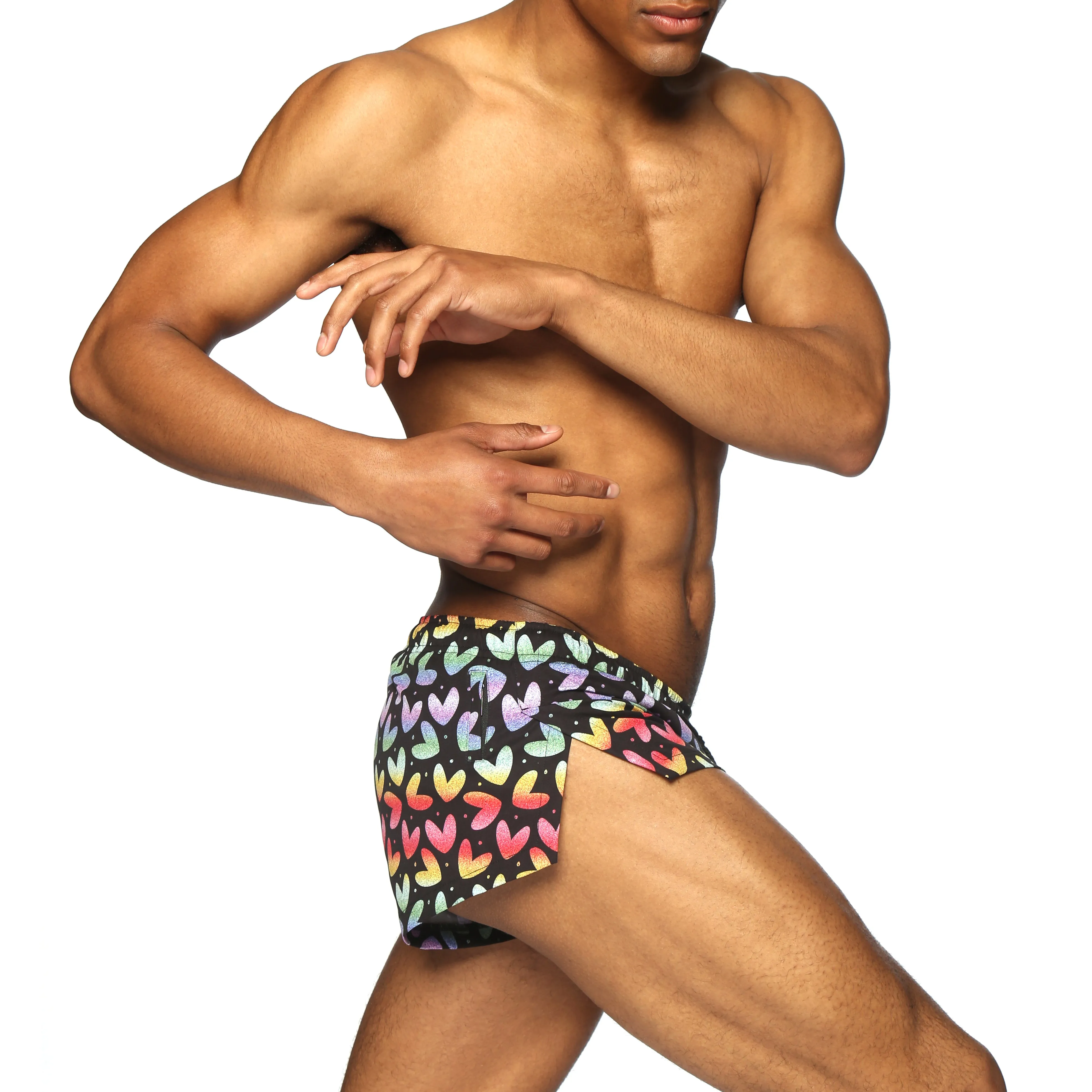 PRIDE EDITION- Black Heartbreaker Printed Aero Swim Short