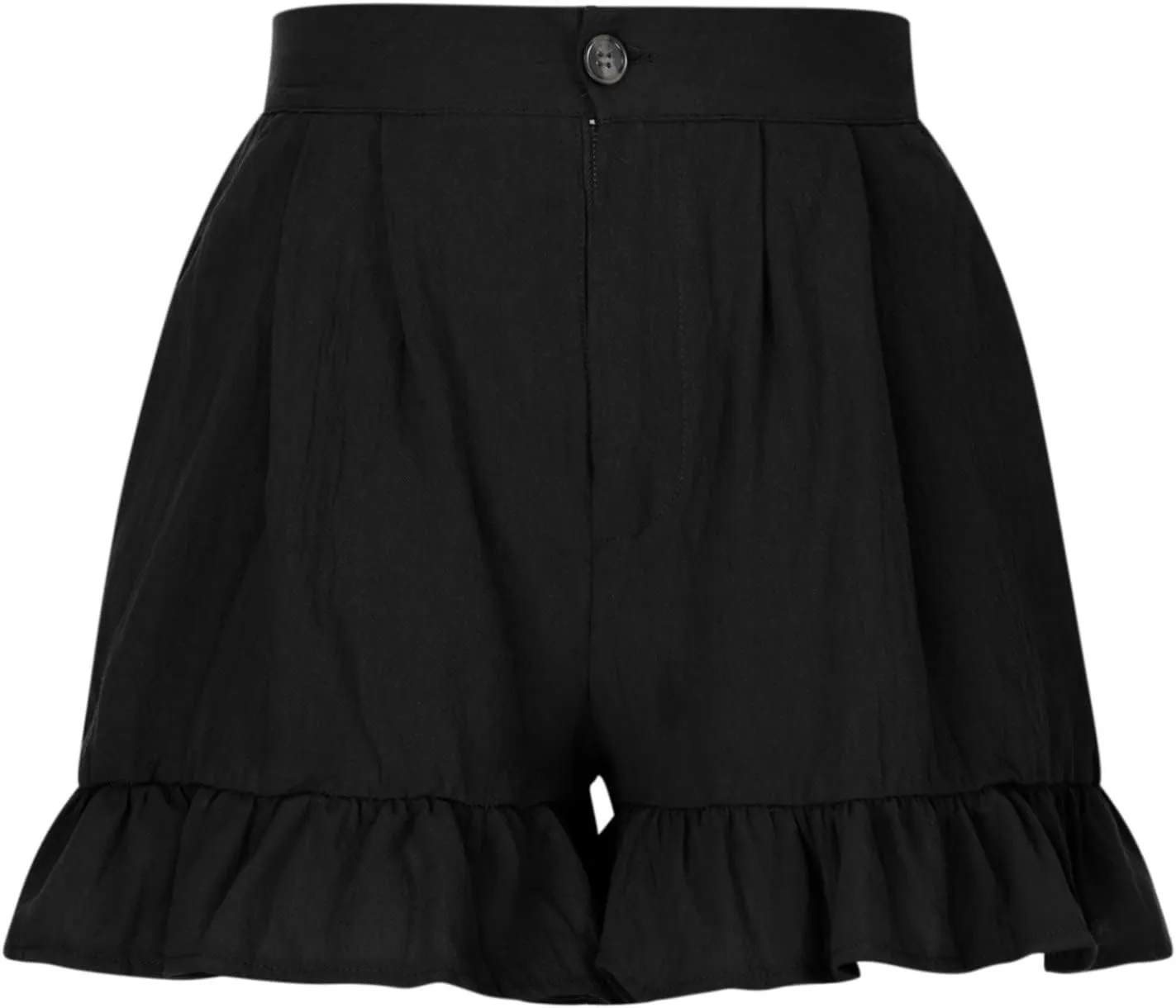 Ruffle Shorts for Women Comfy Casual High Waisted Shorts Wide Leg Summer Beach Lightweight Short Pants with Pockets