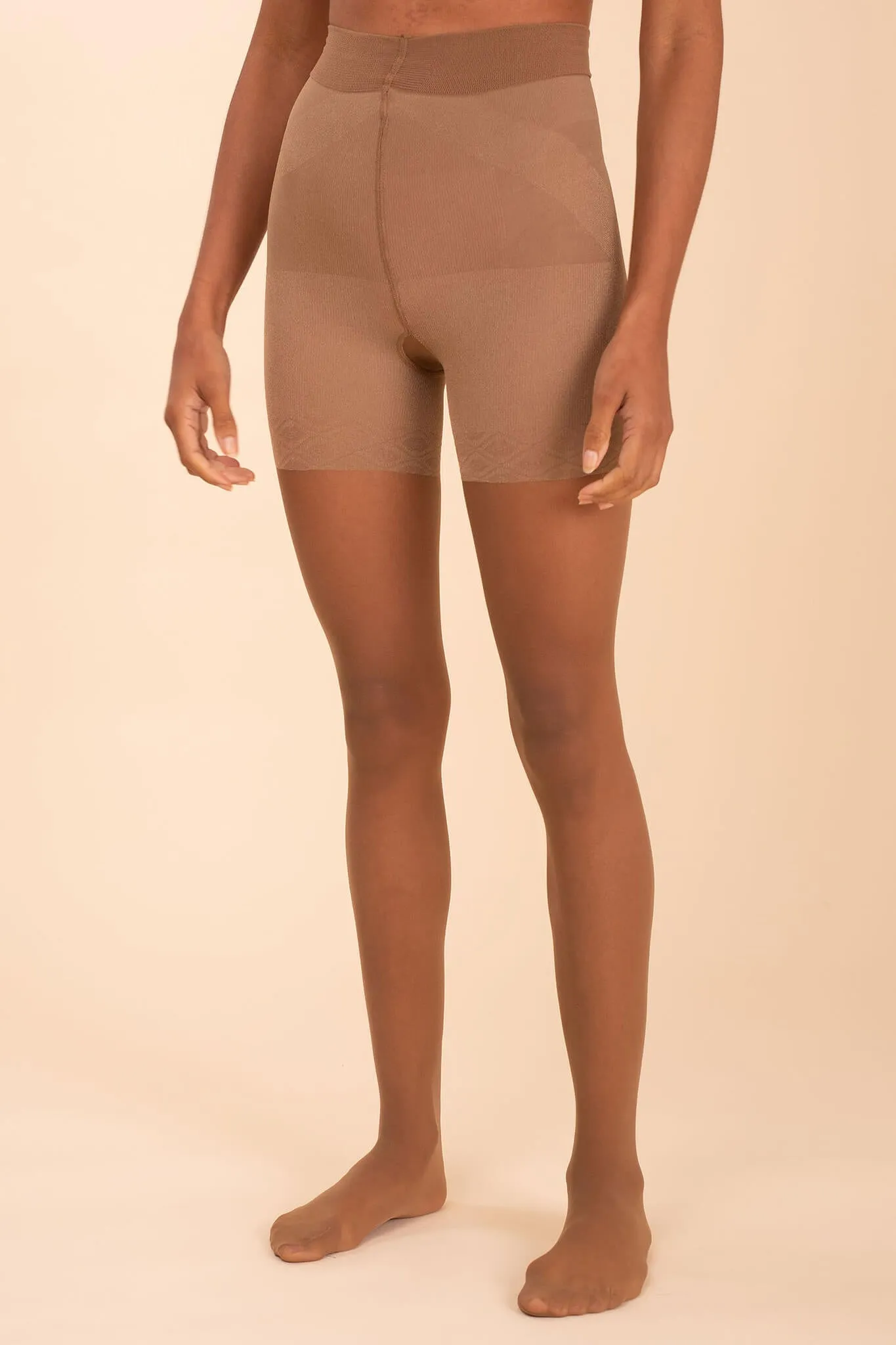 Sheer Contour Tights  Caramel