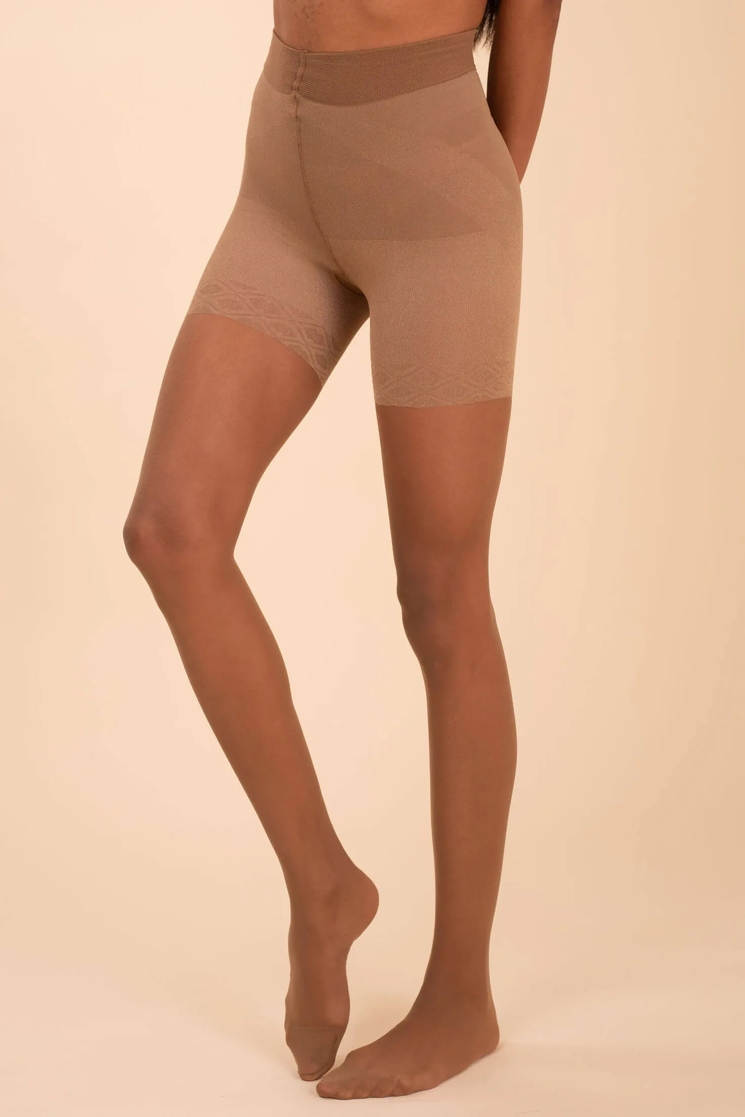 Sheer Contour Tights  Caramel