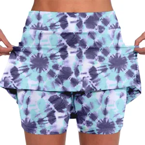 Tennis Skirts for Women Stretch Workout Lightweight Golf Athletic Skort Tie-Dye Pocket 2 in 1 Running Inner Shorts Underneath
