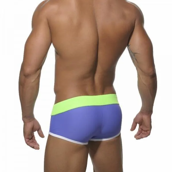 Triple Striped Square Cut Swim Trunks