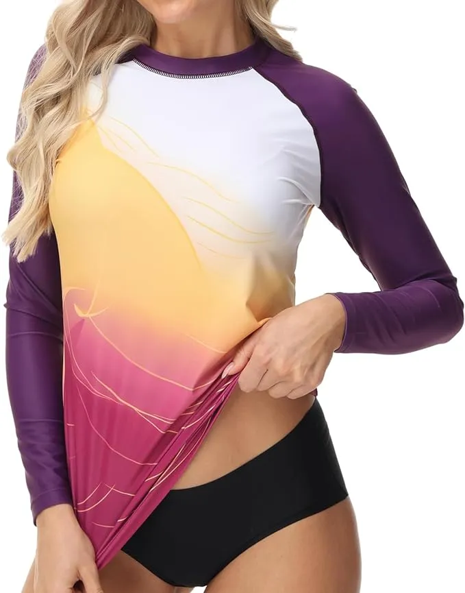 VAYAGER SPORTS Women's UPF 50  Long Sleeve Rash Guard - Quick Dry Swim Shirts