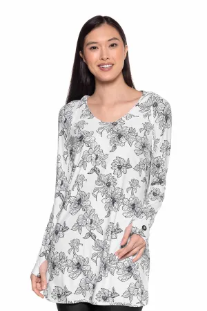 Women's Seacoast Swim Cover-Up Dress | White/Black Perfect Peony